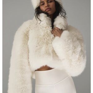 ALO Opulent Faux Fur Cropped Jacket